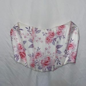 Pink, Purple, & White Floral White Fox Boutique Corset